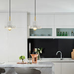 Afralia™ White Marble LED Pendant Light Fixture Copper Nordic Modern Hanging Lamp