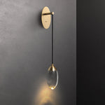 Crystal LED Wall Light: Elegant Copper Lighting for Bedroom, Living Room, Staircase