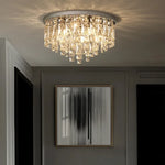 Crystal Steel LED Ceiling Chandelier, Modern Art Deco Lighting Fixture