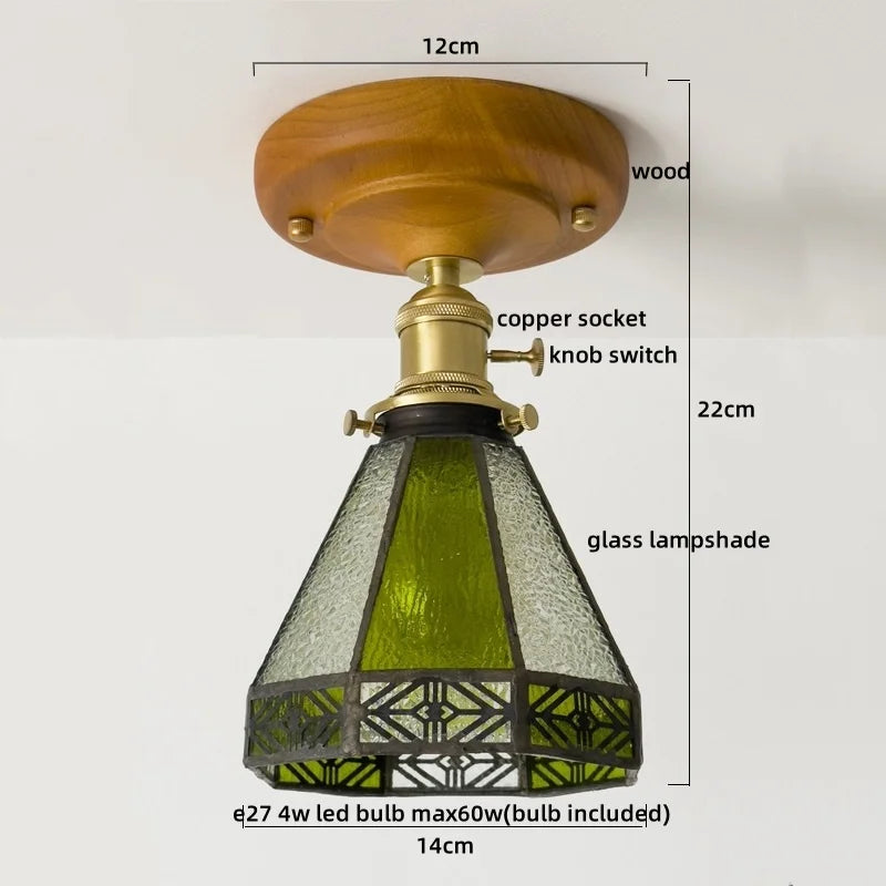 Glass Copper LED Ceiling Lamp Modern Style for Home Decor and Restaurant