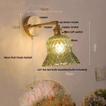 Yellow Glass LED Wall Light Fixture Modern Bedside Lamp Rotation Hallway Aisle