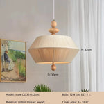 Wabi Sabi Cotton Thread Pendant Chandelier LED Ceiling Light