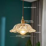 Japanese Style LED Pendant Lamp Copper Glass Hanging Light Fixtures