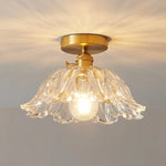 Glass Copper LED Ceiling Light - Simple Art Decorative Chandelier