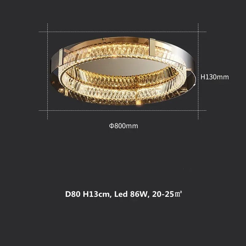 Elegant Crystal LED Dimmable Ceiling Lamp Glass Luminarias Lighting