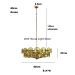 Crystal Pendant Light French Retro Design for Villa Bedroom Living Room