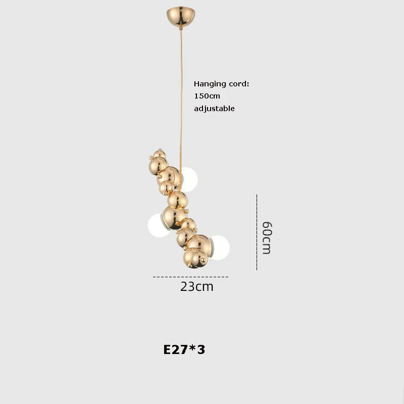 Silver Gold Molecule Stainless Steel LED Chandelier - 2022 Trend