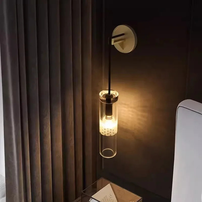 Golden Glass Wall Lamp: Luxury Post-modern Wall Sconces for Hotel Villa, Living Room, Aisle
