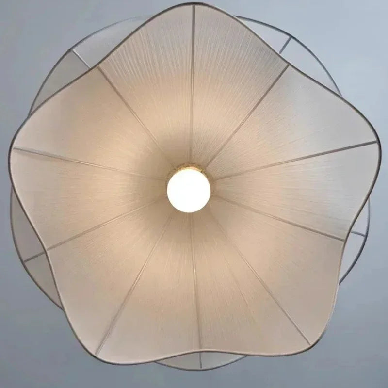 Afralia Fabric Petal Pendant Lights - Nordic Creamy Bar Suspension Lamp