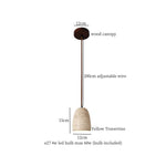 Afralia™ Japanese Vintage LED Pendant Light, Yellow Travertine Wabi Sabi Hanging Lamp