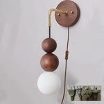 Glass and Wood Adjustable Wall Light for Living Room and Bedroom