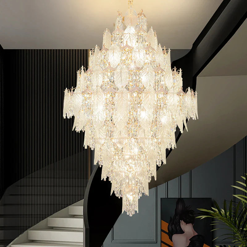Modern Villa Rotating Crystal Chandelier