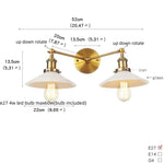 Glass 2-Light Wall Sconce with Pull Chain Switch for Bedroom and Bathroom