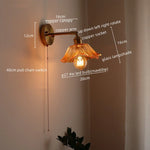 Japanese Style LED Glass Copper Wall Lamp Sconce for Restaurant, Bar, Bedroom, Bathroom