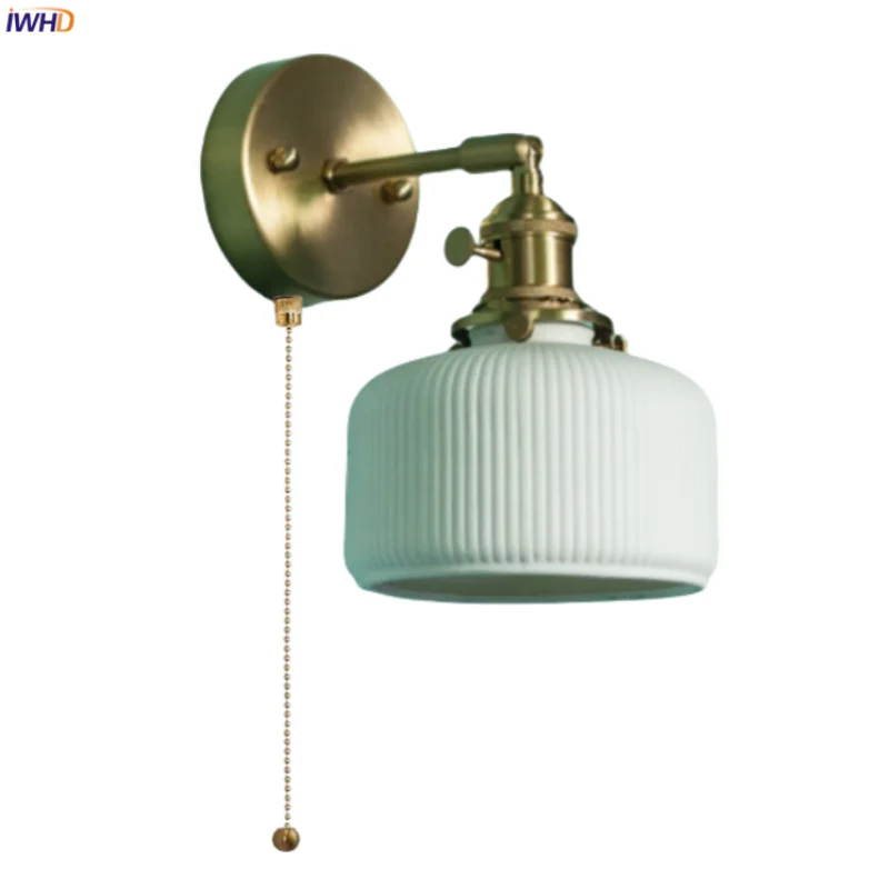 Nordic Modern LED Wall Lamps Copper Arm Ceramic for Home Decor