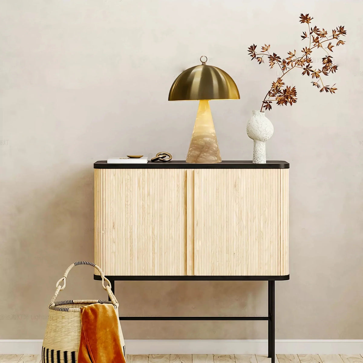 Copper Marble Table Lamps Gold Stone Desk Lighting Bedside Decor Items