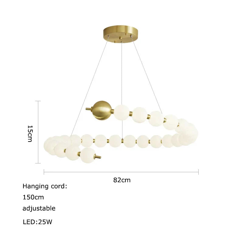 Love Gold Chrome Chandelier LED Suspension Lighting for Dinning Room