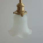 White Glass LED Pendant Lamp Copper Hanging Light Nordic Modern