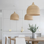 Bamboo Weaving LED Pendant Lights for Home Decor and Dining Room