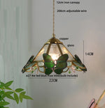 Clear Glass LED Pendant Light Tiffany Butterfly Hanging Lamp