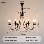 Elegant Black Crystal Chandelier Pendant Light for Living Room