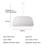 Pleated Fabric LED Pendant Lights - Minimalist Nordic Chandelier for Living Room