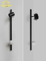 Long Strip Art Decorative Wall Lamp, Solid Wood, Black/White, Wall Mounted