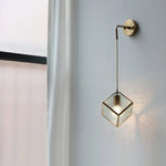 Modern Clear Glass LED Wall Light with Pull Chain for Bar, Cafe, Bathroom Mirror