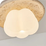Pumpkin Glass Pendant Lights Yellow Travertine Hanging Lamp for Kitchen Bedroom Decor