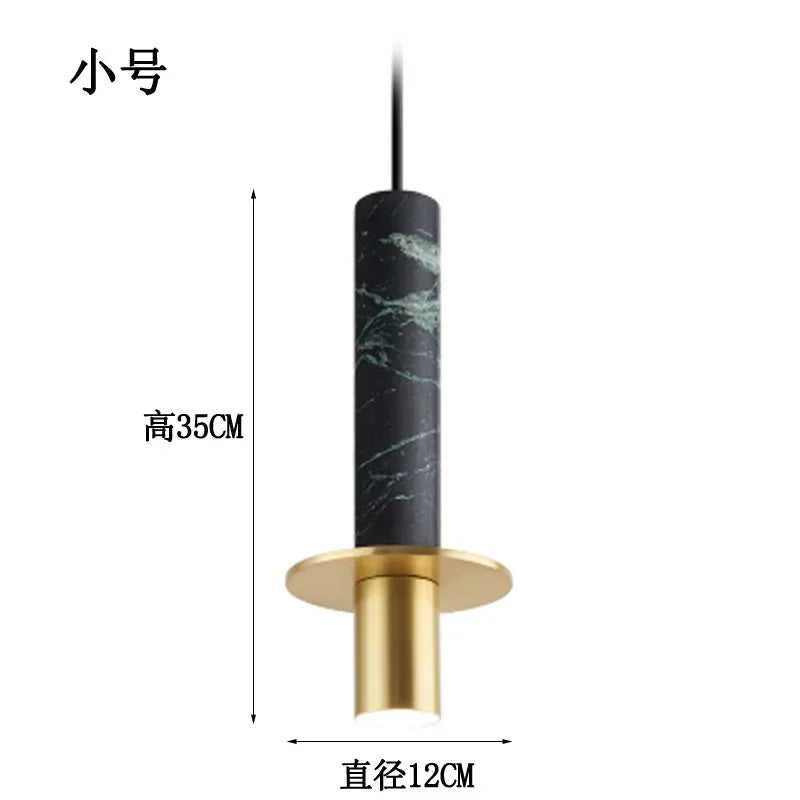 Small Chandelier Art Marble Terrazzo Single Head Pendant Light