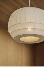 Nordic White Fabric LED Chandelier Pendant Light for Modern Living Room