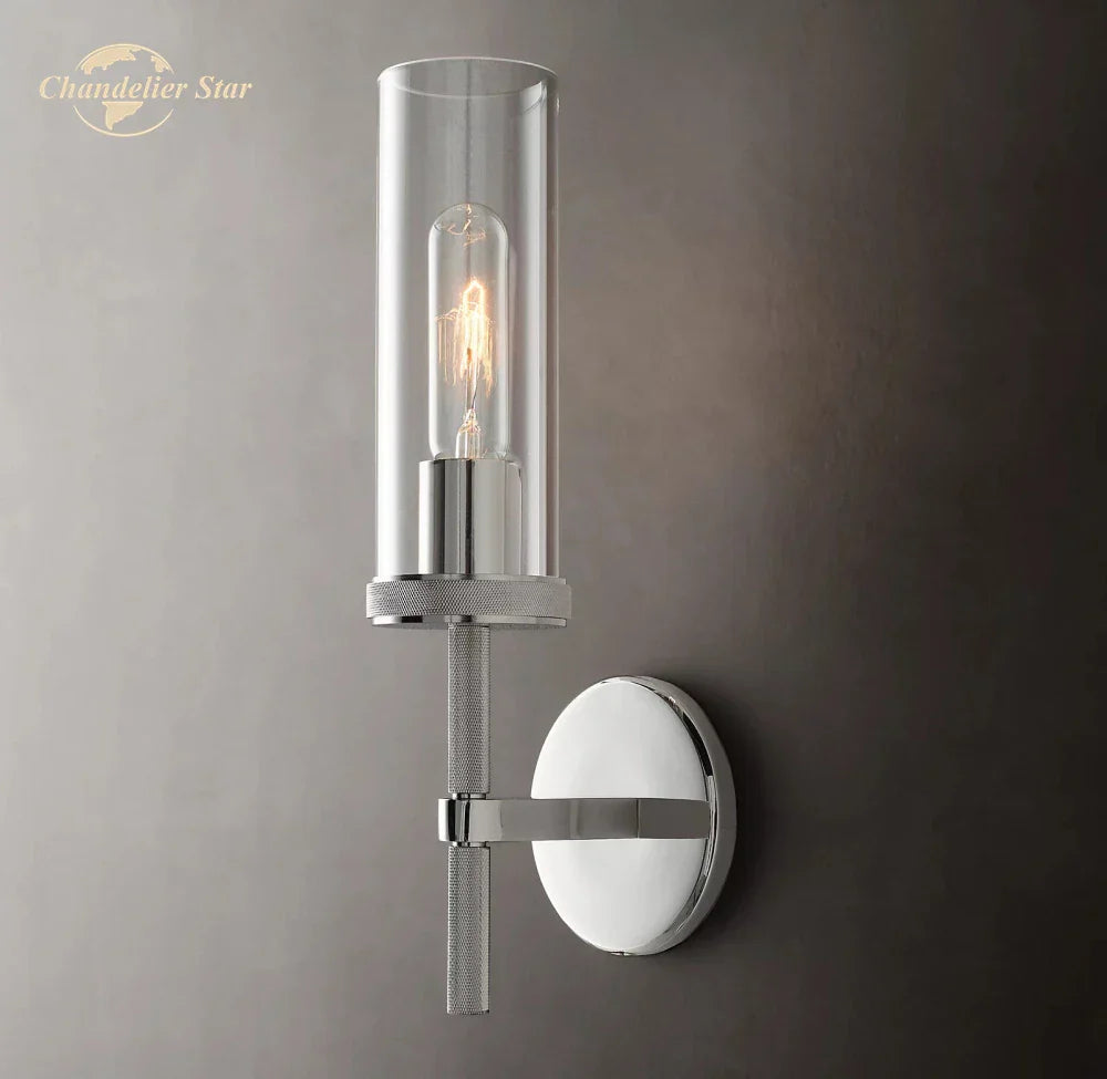 LED Glass Wall Sconce: Modern Knurled Indoor Light for Bedroom, Bathroom, Living Room