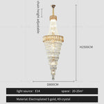 Crystal Chandelier: High-End Duplex & Spiral Staircase Light for Luxury Living Spaces