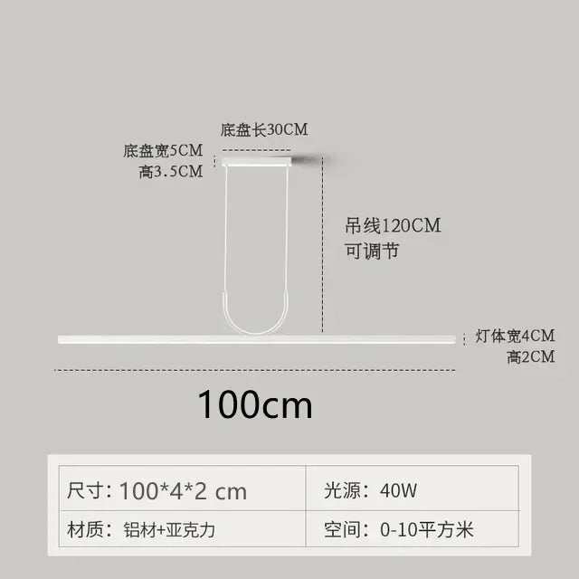 Black LED Ceiling Chandelier for Dining Room Kitchen Island - Modern Hanging Fixture