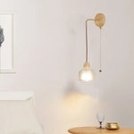 Clear Glass LED Wall Light with Pull Chain Switch