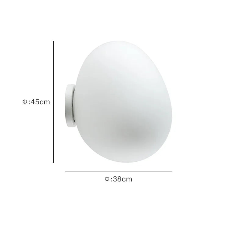 Glass Egg Wall Sconces Lamp Ceiling Light with E27 Led Bulb