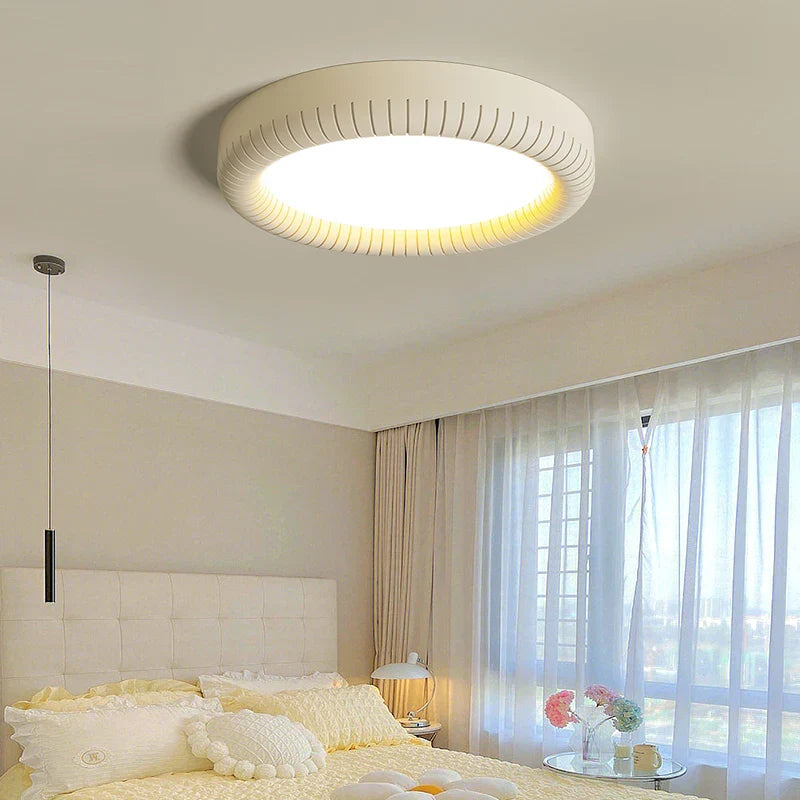 Nordic Flower LED Ceiling Light Cream Green White Round Bedroom Hotel Bathroom Afralia™