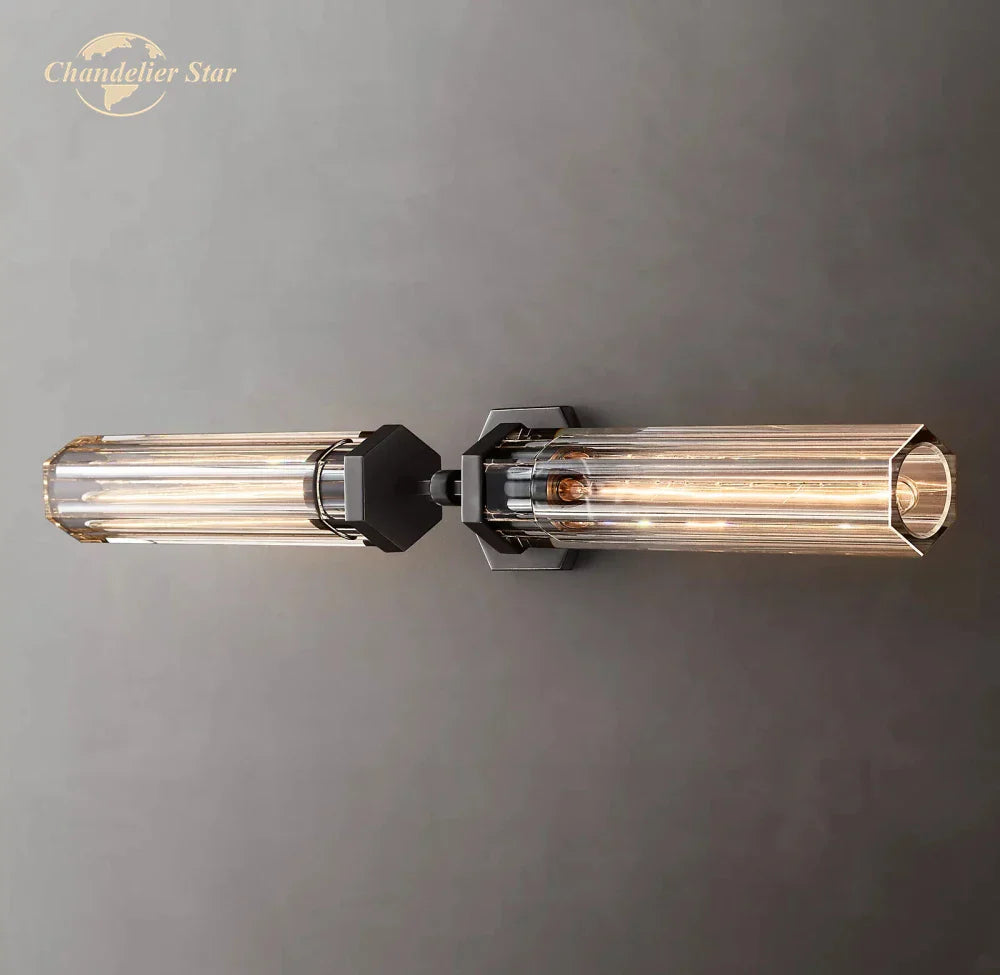 Crystal Hexagonal Sconce: Modern Wall Lamp for Bathroom, Living Room, Bedroom