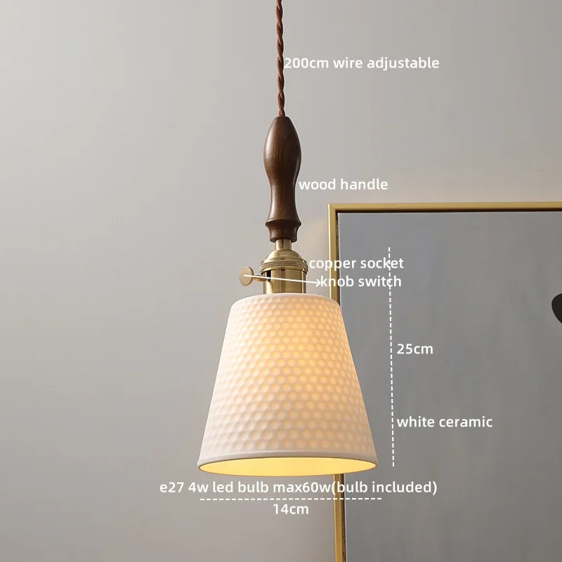 Ceramic LED Pendant Light Nordic Modern Hanging Lamp for Home Decor