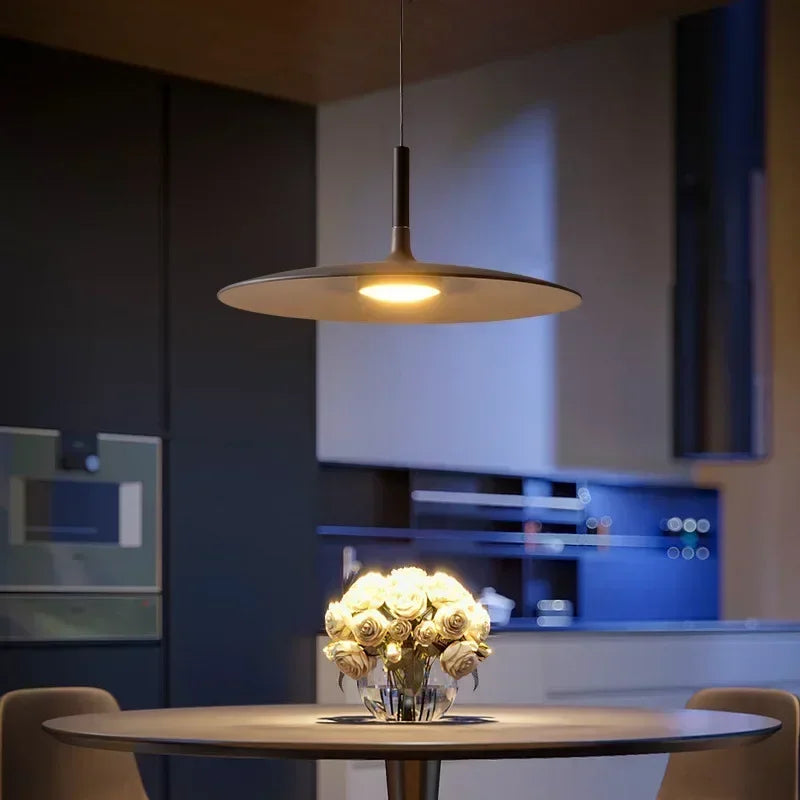 Modern Flat Pendant Lamp | Nordic Ceiling Hanging Light