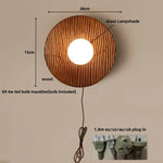 Nordic LED Walnut Wood Glass Wall Light - Modern Simple Luminaire
