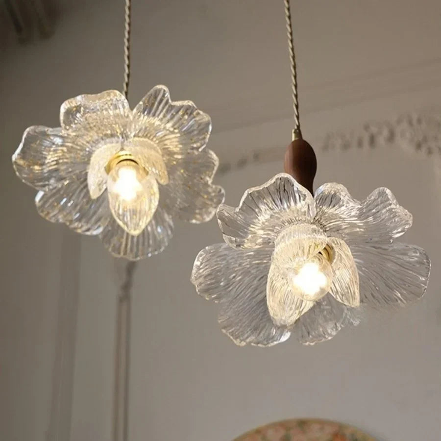 Afralia™ Walnut Wood LED Pendant Lamp Coffee Bar Kitchen Simple Nordic Acrylic Hanging Lights