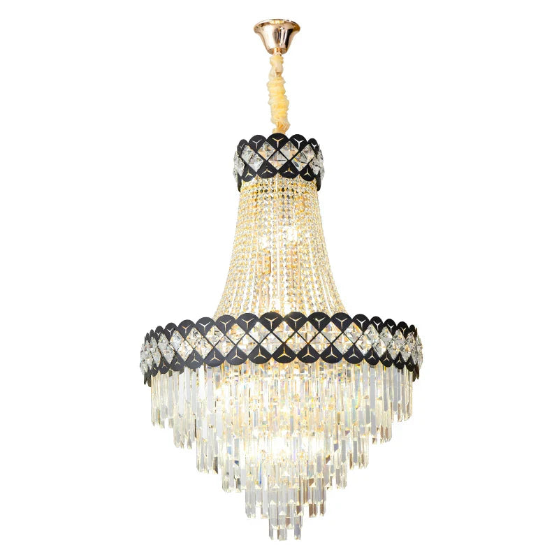 Crystal Chandelier Spiral Staircase Living Room Lamp Texture Design