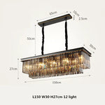 Gold Black Metal Crystal Pendant Lights Chain Hanging LED Suspension Lamp Fixtures