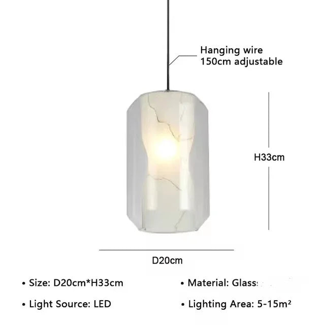 Glass Chandelier Ceiling Pendant Lamp for Living Dining Bedroom