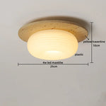 LED Yellow Travertine Flush Mount Ceiling Light Fixtures