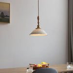 Adjustable LED Pendant Lights Ash Wood White Ceramic Modern Hanging Lamp