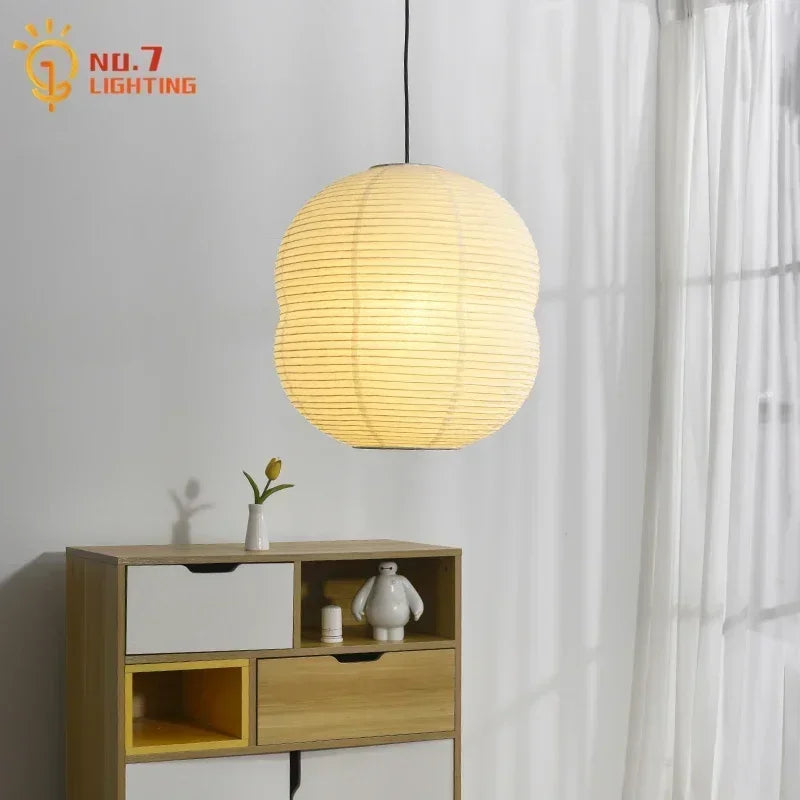 Rice Paper Pendant Lights for Living Room Decor - LED E27 Ceiling Lamps