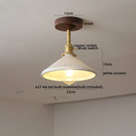 Modern Wood Glass LED Ceiling Light for Living Room, Aisle, Balcony, Indoor Lighting