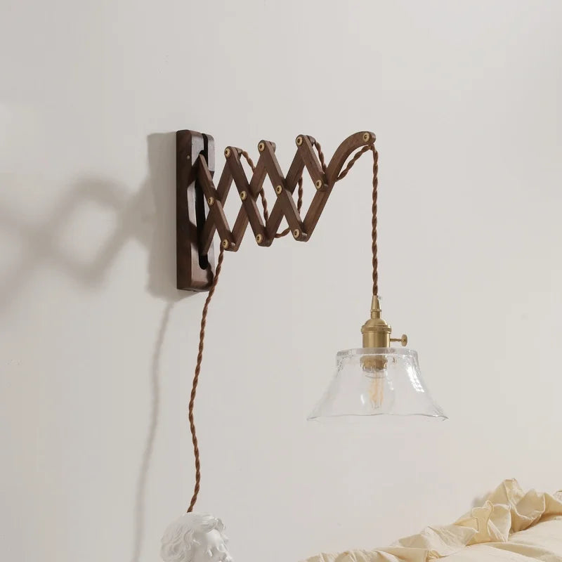 Walnut Copper LED Wall Lights - Modern Bedroom Balcony Living Room Decor